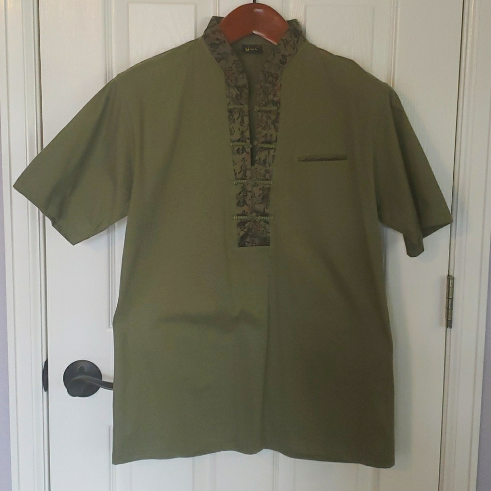 NWOT - GET Men's Mandarin Collar Casual Shirt